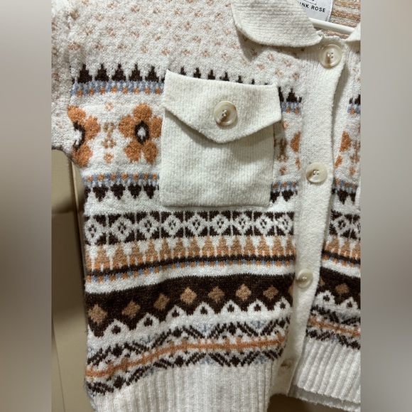 Pink Rose button up cardigan - Picture 2 of 3